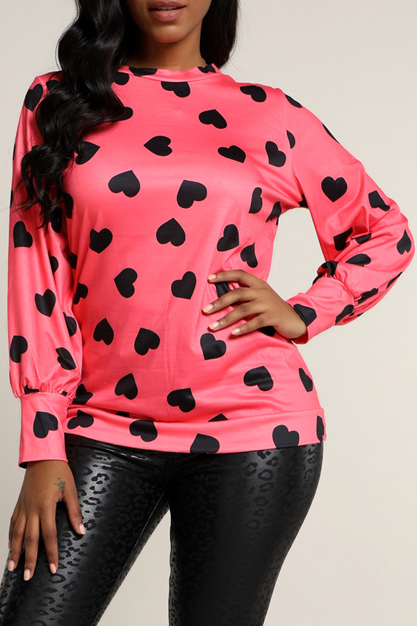 Lovely Casual Printed Watermelon Red Sweatshirt Hoodie