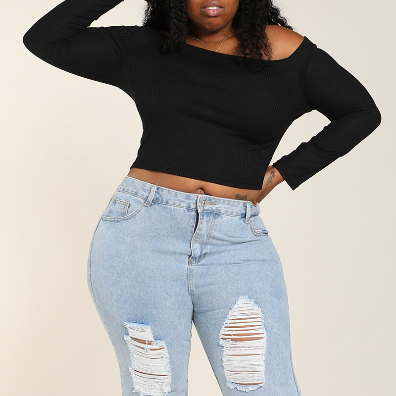 

Lovely Casual Basic Black Plus Size T-shirt