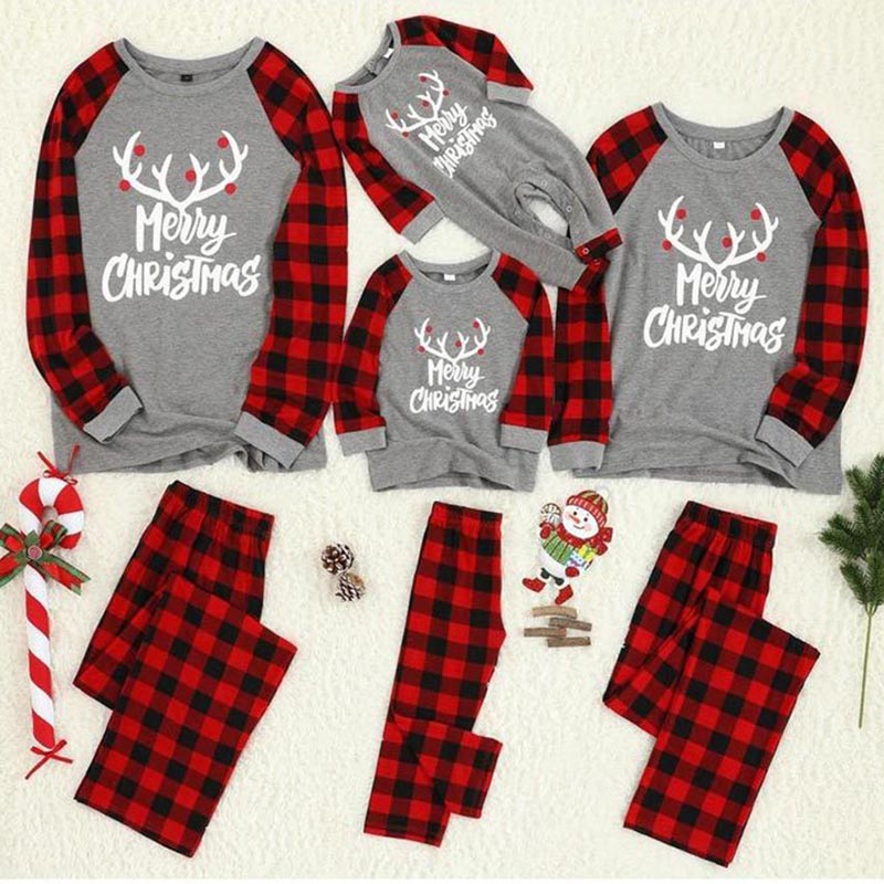 

Lovely Family Letter Printed Red Mother Two-piece Pants Set