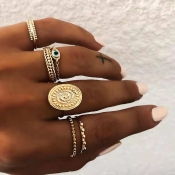Lovely Vintage 6-piece Gold Metal Ring