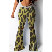 Lovely Casual Camouflage Printed Yellow Pants