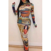 Lovely Casual Printed Multicolor Two-piece Skirt S