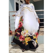 Lovely Casual Floral Printed White Ankle Length Pl