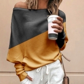Lovely Work Color-lump Yellow Sweater