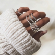 Lovely Trendy 6-piece Silver Ring