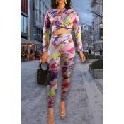Lovely Trendy Basic Multicolor Two-piece Pants Set