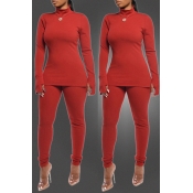 Lovely Casual Basic Jacinth Two-piece Pants Set