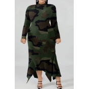 Lovely Casual Camouflage Printed Ankle Length Plus