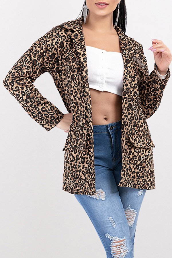 

Lovely Casual Leopard Printed Coat