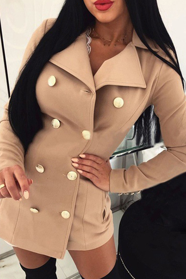 

Lovely Work Buttons Design Apricot Blazer