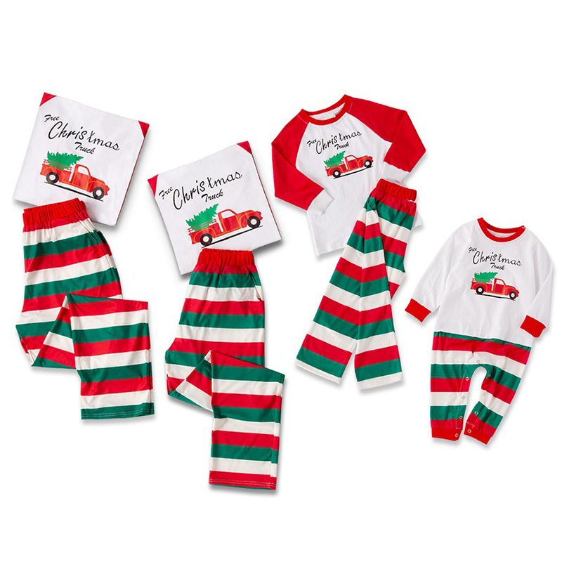 

Lovely Family Striped White Mother Two-piece Pants Set