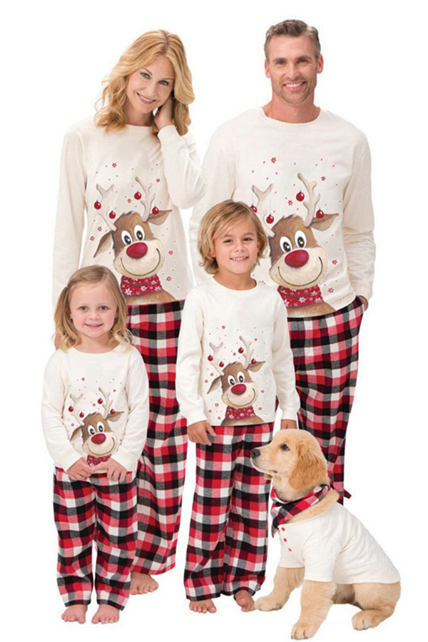 

Lovely Family Santa Claus Creamy White Father Two-piece Pants Set, Beige