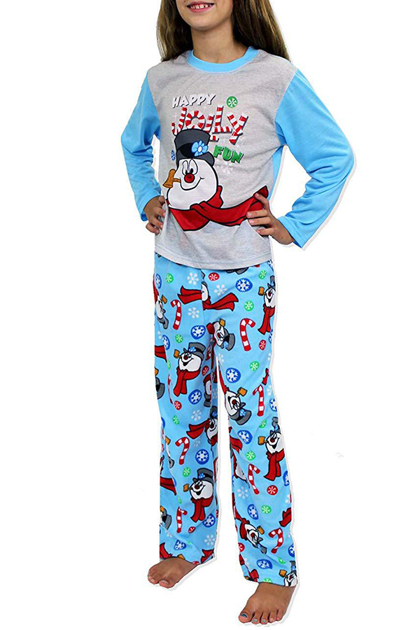 

Lovely Family Santa Claus Printed Blue Kids Two-piece Pants Set