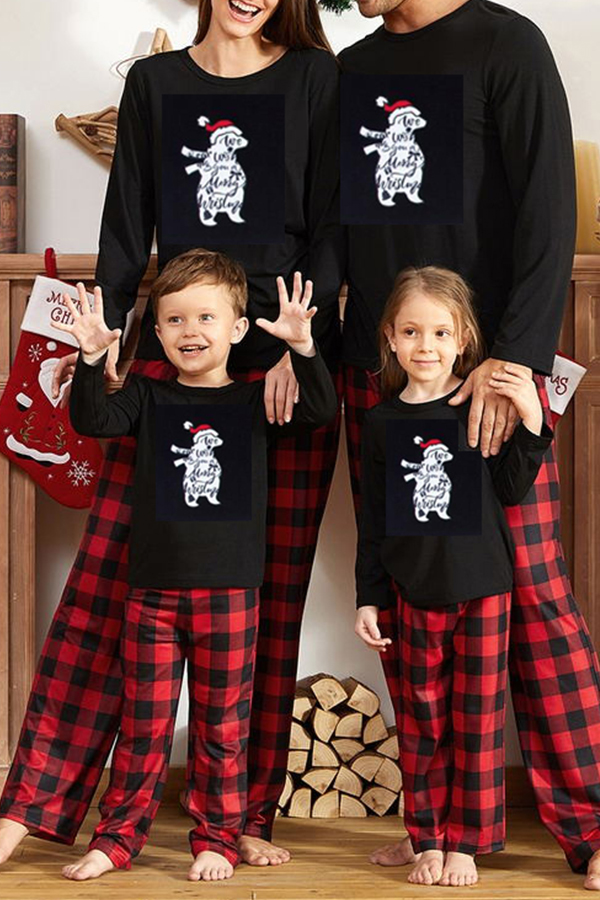 

Lovely Family Printed Black Mother Two-piece Pants Set