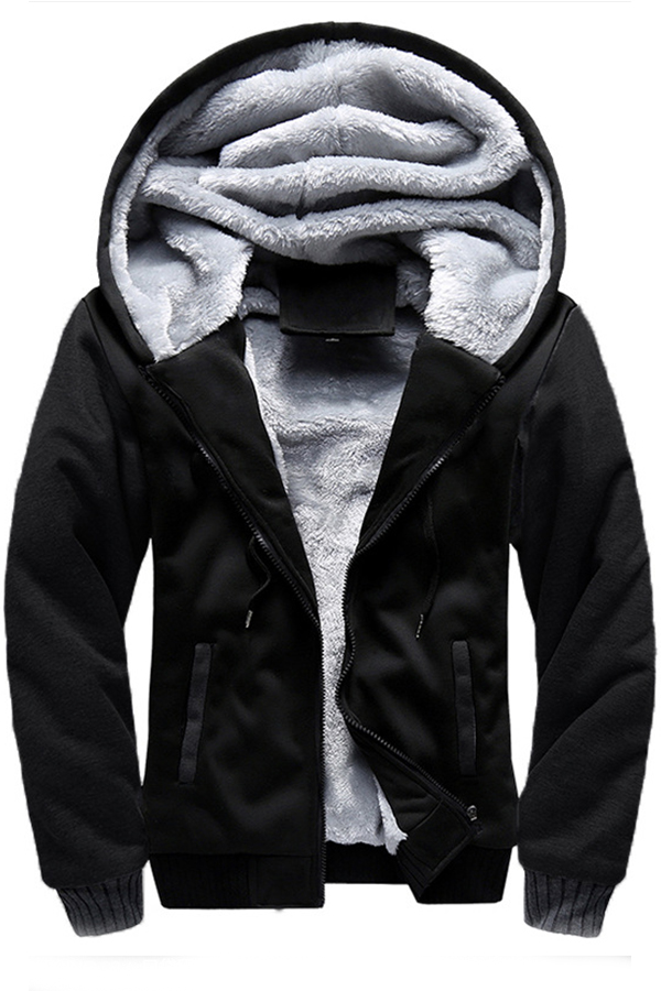 

Lovely Sportswear Patchwork Black Hoodie