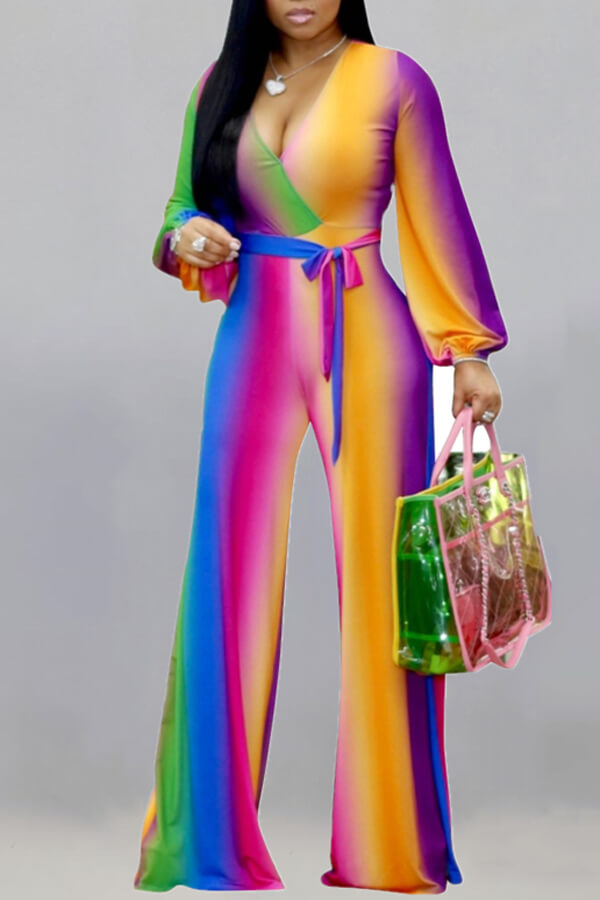 

Lovely Casual Printed Multicolor One-piece Jumpsuit, Multi
