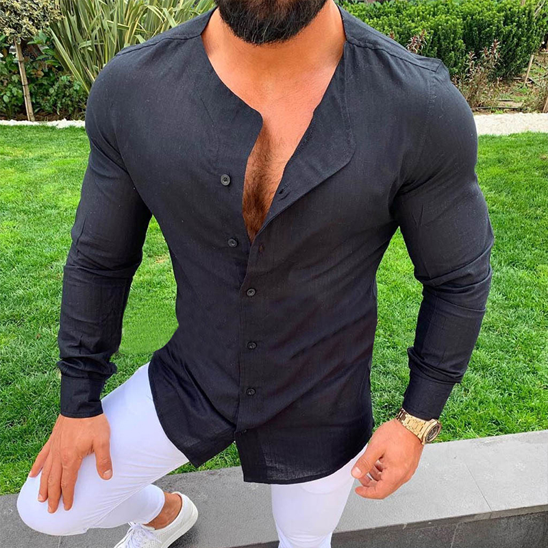 

Lovely Trendy Buttons Design Black Shirt