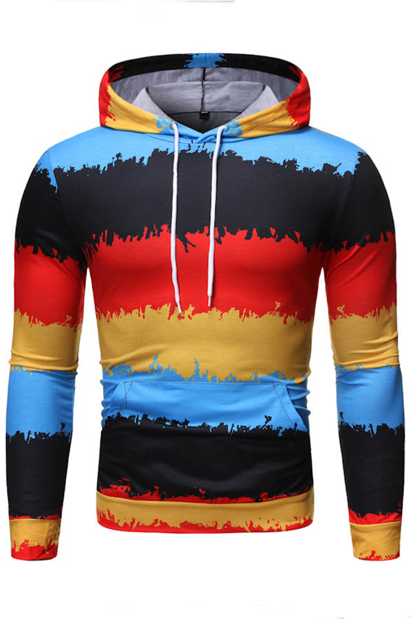 

Lovely Trendy Color-lump Printed Multicolor Hoodie, Multi