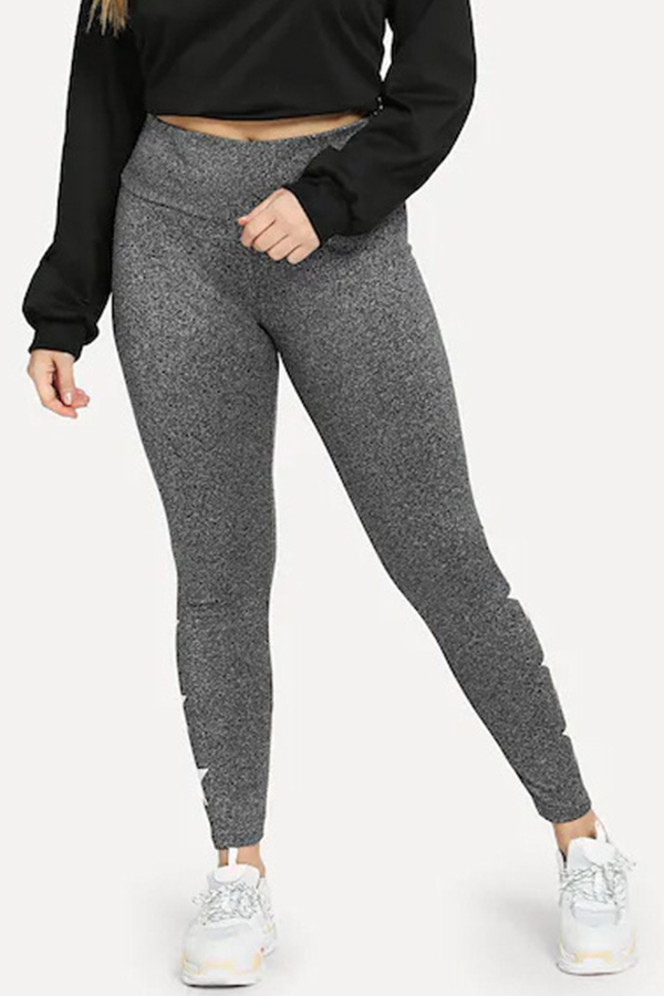 

Lovely Casual Skinny Grey Plus Size Pants
