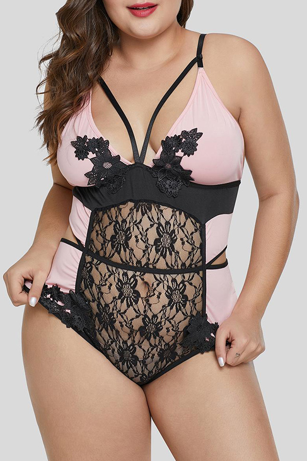 

Lovely Sexy Patchwork Black Teddies