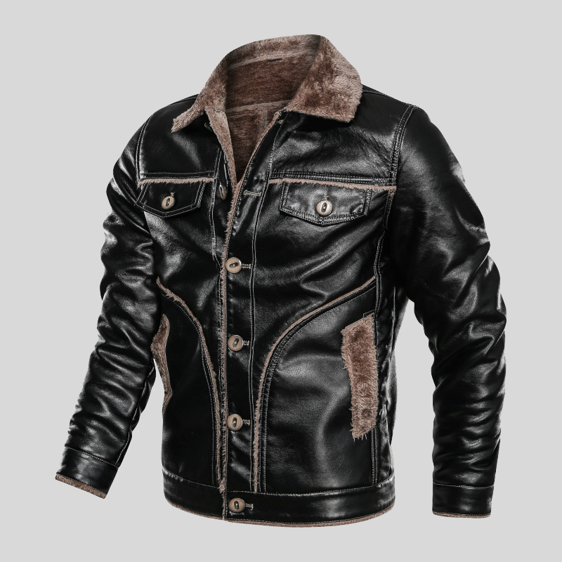

Lovely Casual Patchwork Black Artificial Furs Leather