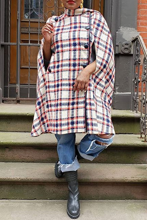 Lovely Casual Cloak Design Multicolor Trench Coat
