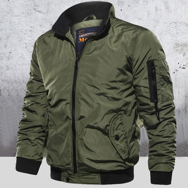 

Lovely Casual Zipper Design Army Green Jacket