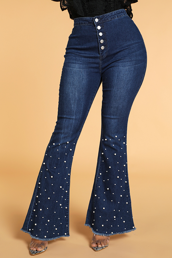 

Lovely Casual Flared Blue Jeans