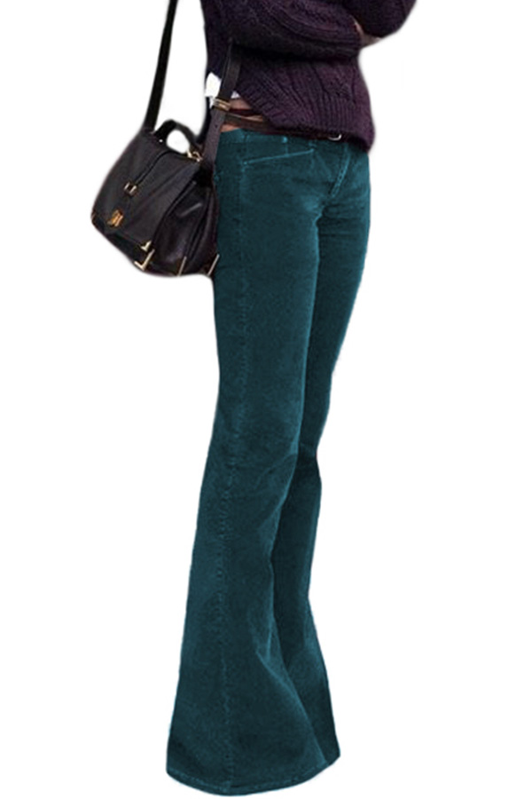 

Lovely Casual Flared Green Pants
