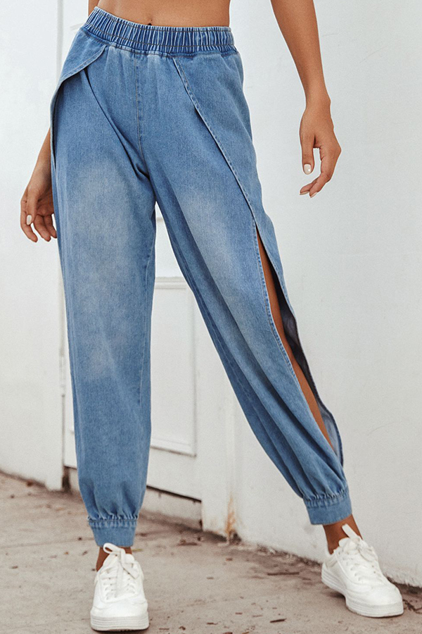 

Lovely Casual High Opening Blue Jeans