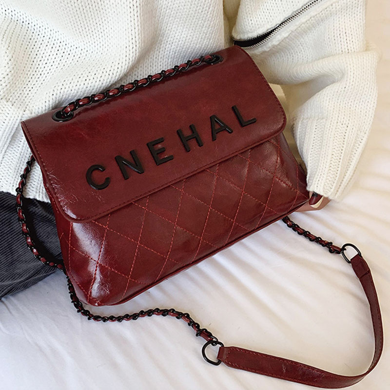 

Lovely Trendy Letter Wine Red Messenger Bag