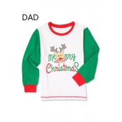 Lovely Family Letter Printed White Father Two-piec