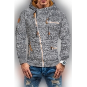 Lovely Casual Hooded Collar Light Grey Hoodie