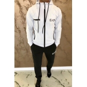 Lovely Casual Letter Printed White Two-piece Pants