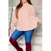 Lovely Stylish Cloak Design Light Pink Sweater
