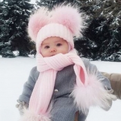 Lovely Cute Pink Kids Beanie