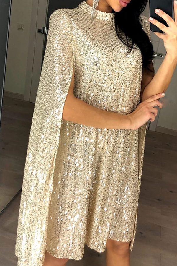 

Lovely Party Cloak Design Apricot Knee Length Dress