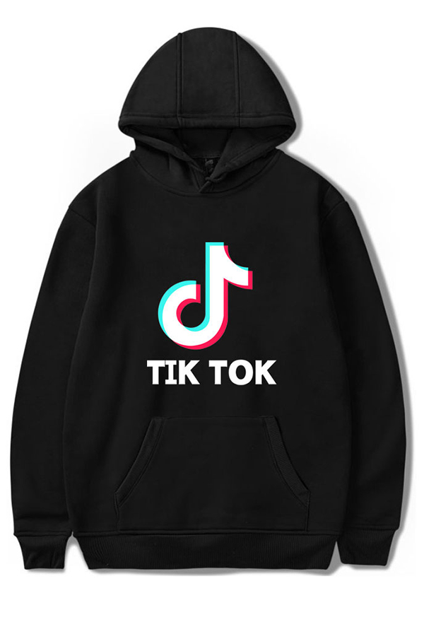 

Lovely Casual Hooded Collar Black Hoodie