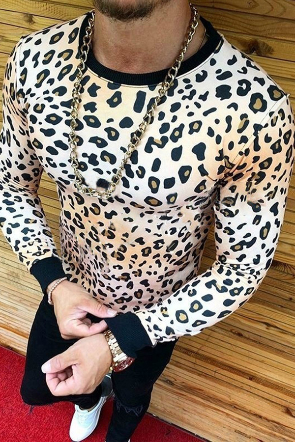 

Lovely Leisure O Neck Leopard White T-shirt