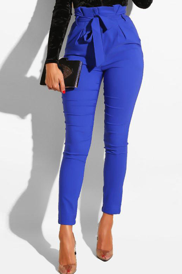 

Lovely Casual Drawstring Deep Blue Pants