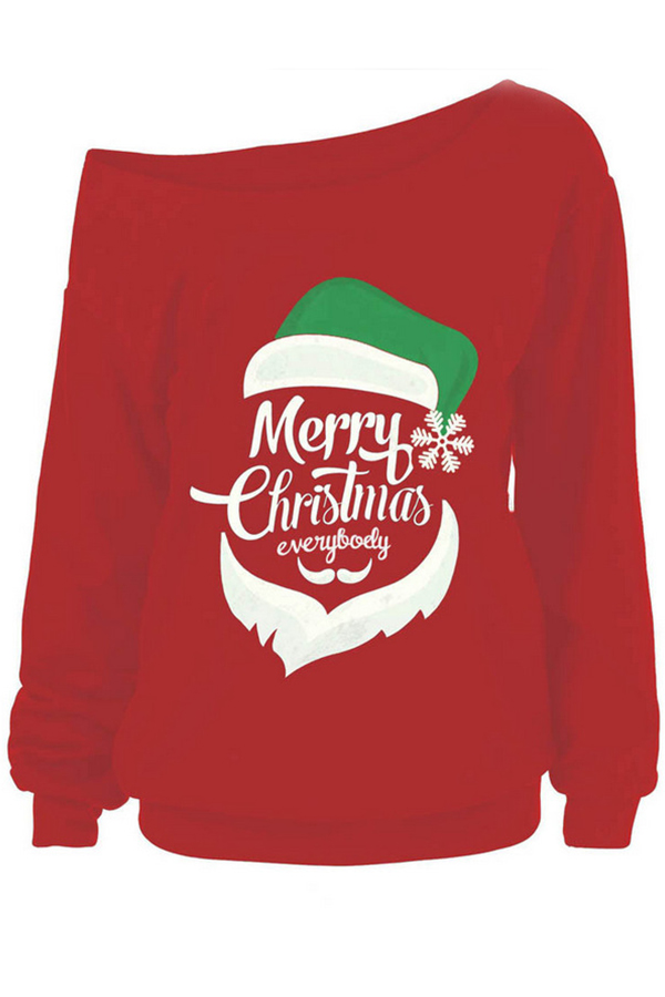 

Lovely Casual Print Red Hoodie