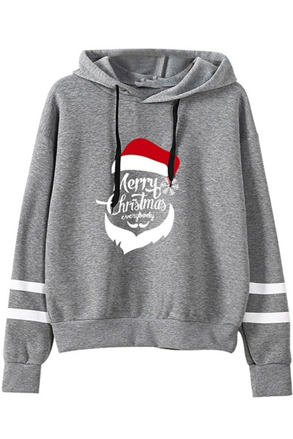 

Lovely Casual Hooded Collar Grey Hoodie