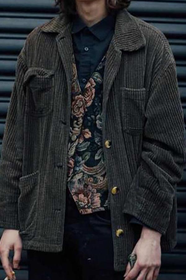 

Lovely Casual Buttons Design Blackish Green Jacket, Black green