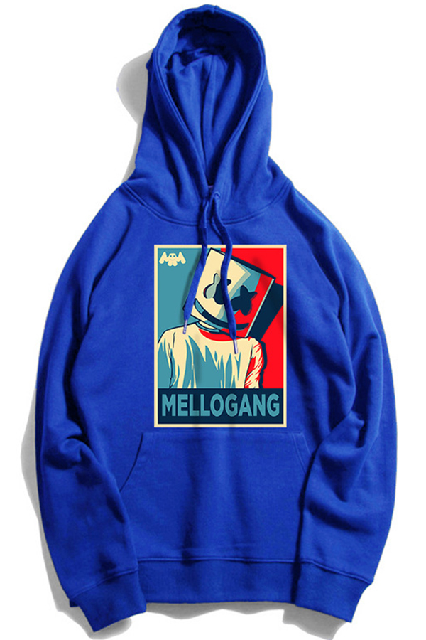 

Lovely Casual Hooded Collar Blue Hoodie