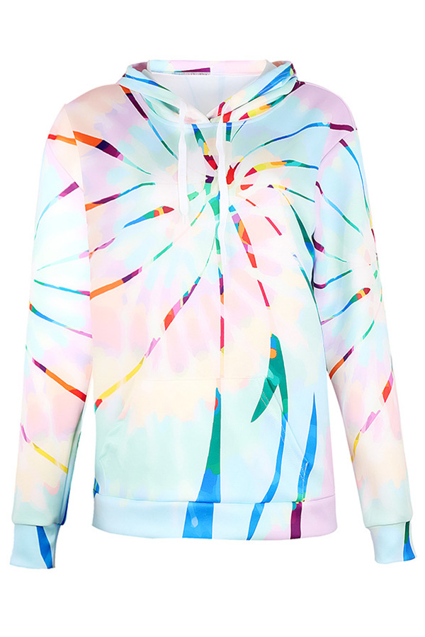 Lovely Chic Print Baby Blue Hoodie