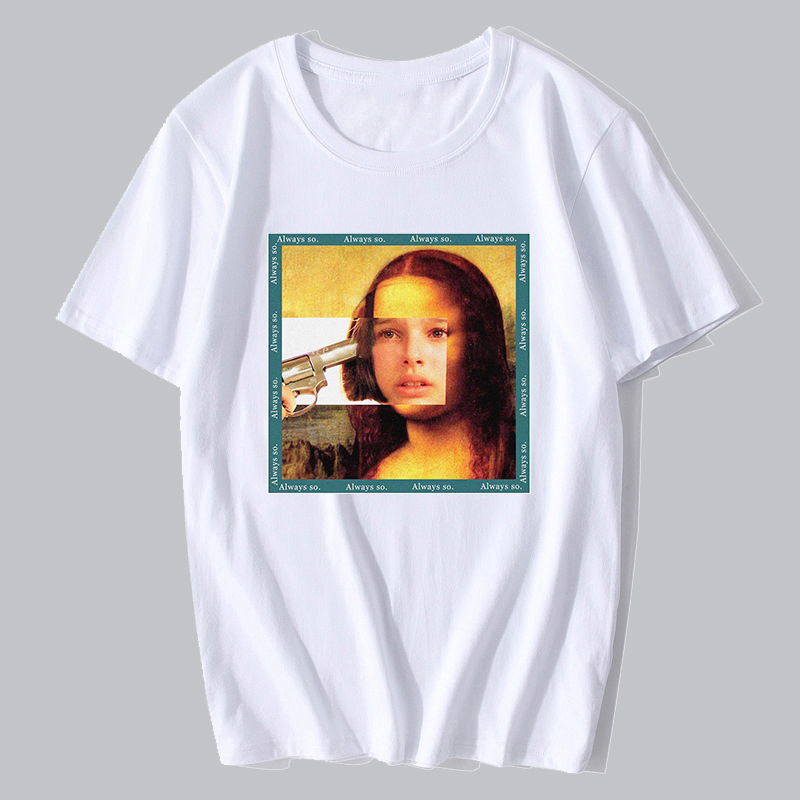 

Lovely Chic Figure Print Basic White T-shirt