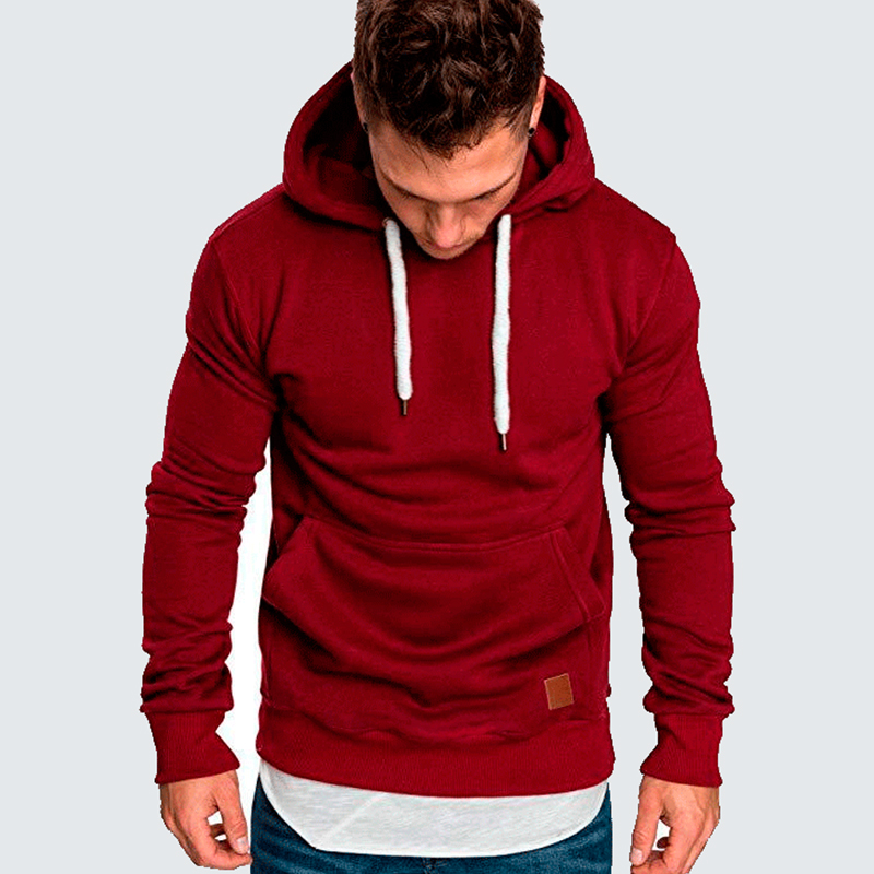 Lovely Casual Basic Wine Red Hoodie