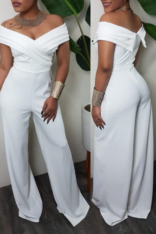 

Lovely Trendy Loose White One-piece Jumpsuit