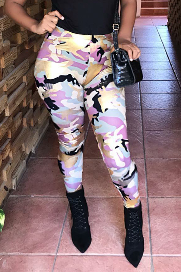 

Lovely Trendy Camo Skinny Multicolor Pants, Multi
