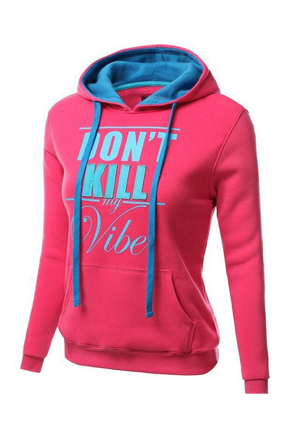 

Lovely Casual Letter Watermelon Red Hoodie